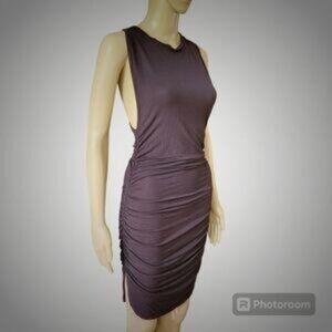 NWOT Go Couture Rusched Racerback Bodycon Midi Dress Women's M